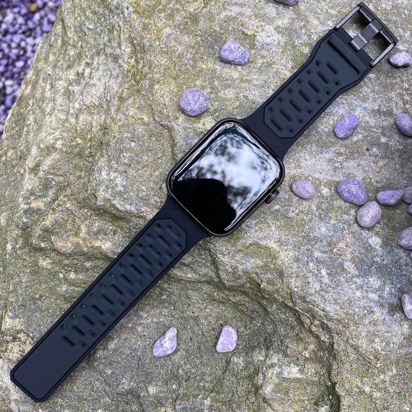 Sport Band Compatible with Apple Watch Ultra 2/Ultra Band 49Mm 46Mm 45Mm 44Mm 42Mm Men, Breathable Silicone Loop Two-Color Wristband with Classic Clasp for Iwatch Series 10 9 SE 8 7 6 5 4 3 2 NIKE
