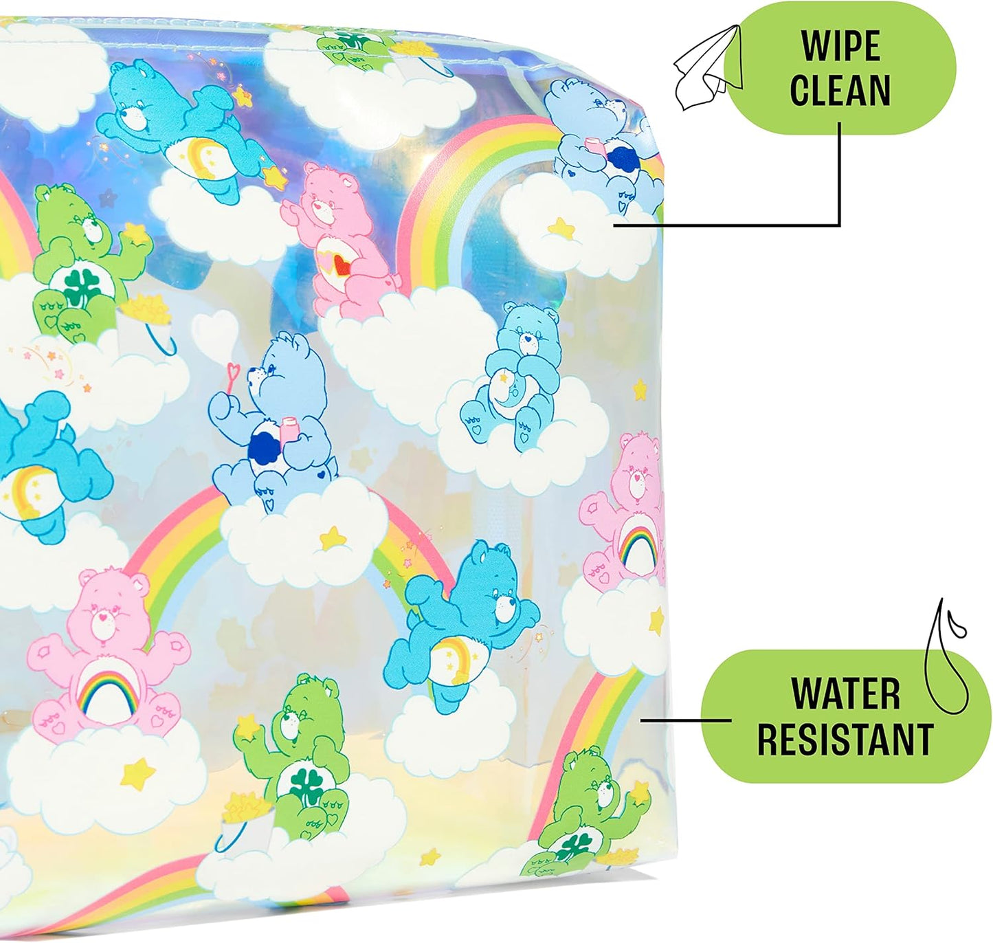 Wash Bag - Disney Care Bears Toiletry Bag, Clear Makeup Bag, Ideal for Cosmetics, Travel Accessories, Cute Toiletries Essentials Bag for Women, Girls, and Kids, Pencil Case UK
