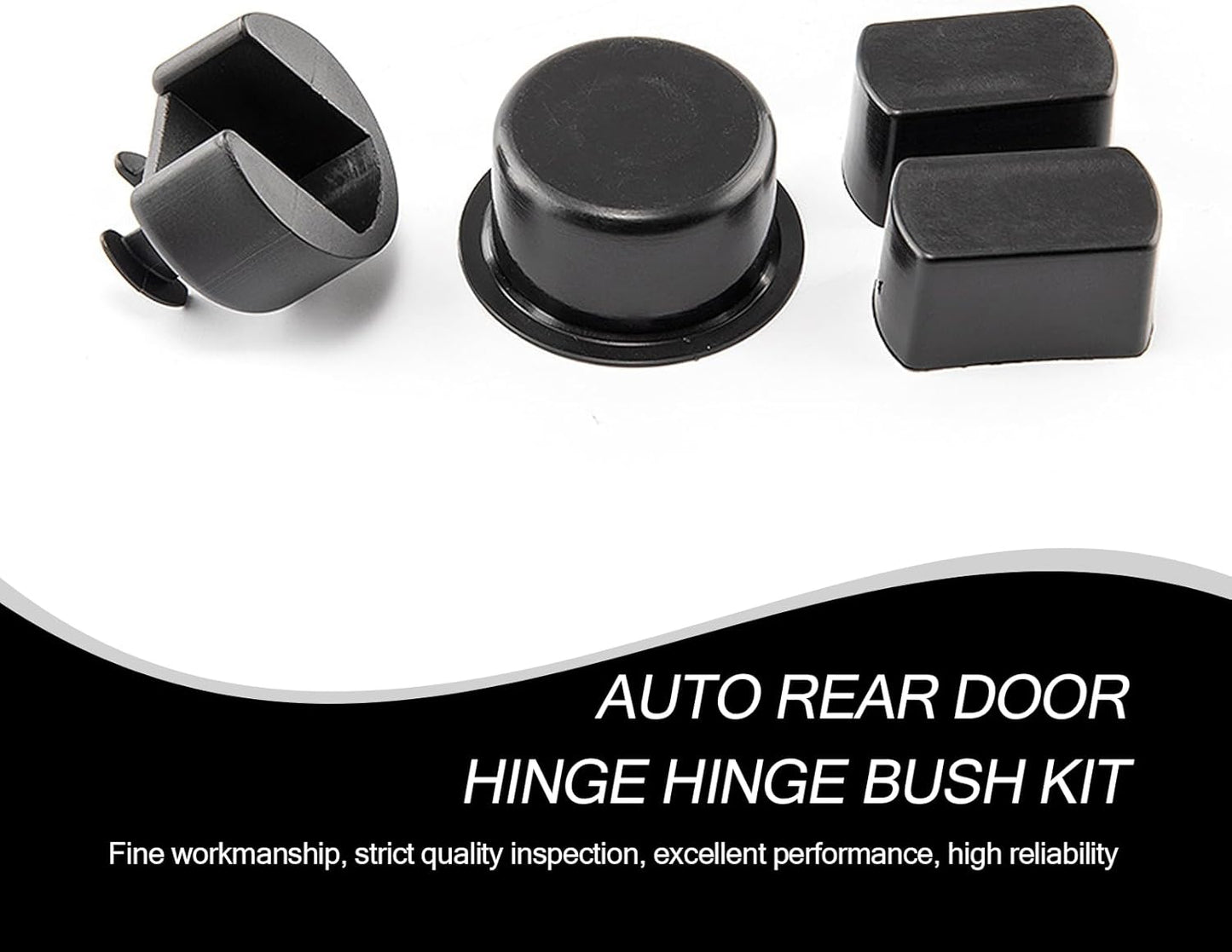4 PCS Car Tailgate Hinge Pivot Bushing Kit, ABS 3 Specs Backsplash Insert for Left and Right Bed and Door Sides, Direct Replacement Accessory, Compatible with Dodge Ram Ford F-Series (Black)