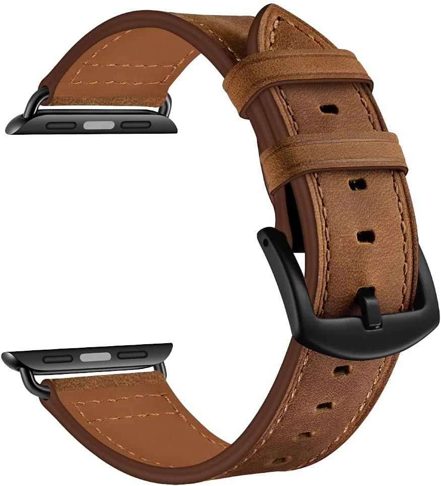 Leather Band Compatible with Apple Watch Vintage Classical Bands Dark Brown Replacement Strap for Iwatch Series 9 8 7 45Mm Series 6 SE 5 4 3 2 1 Nike Space Black Grey 42Mm 44Mm Men Women