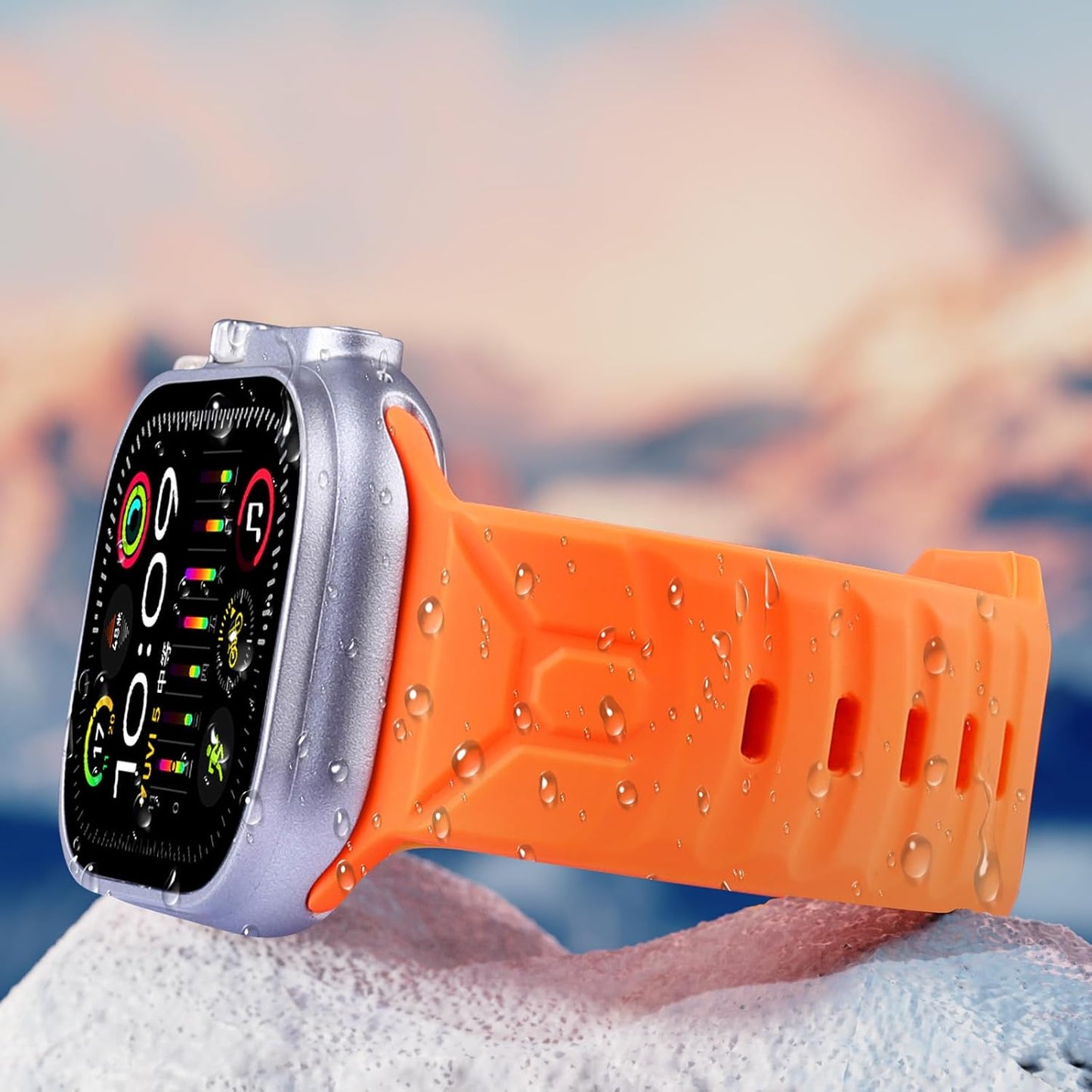 Band Compatible with Apple Watch 42Mm 44Mm 45Mm 49Mm, Replacement Silicone Sport Strap for Iwatch Series Ultra 9/8/7/6/5/4/3/2/1 SE Men Women