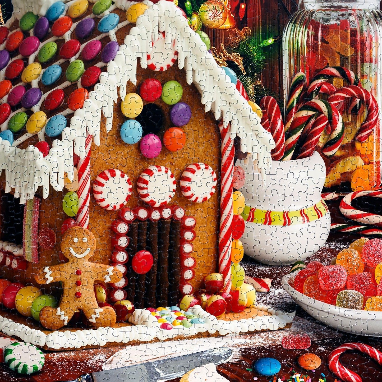 'S Gingerbread House 500 Piece Jigsaw Puzzle Showcases a Tasty Holiday Treat Decked Out in All Your Favorite Candies