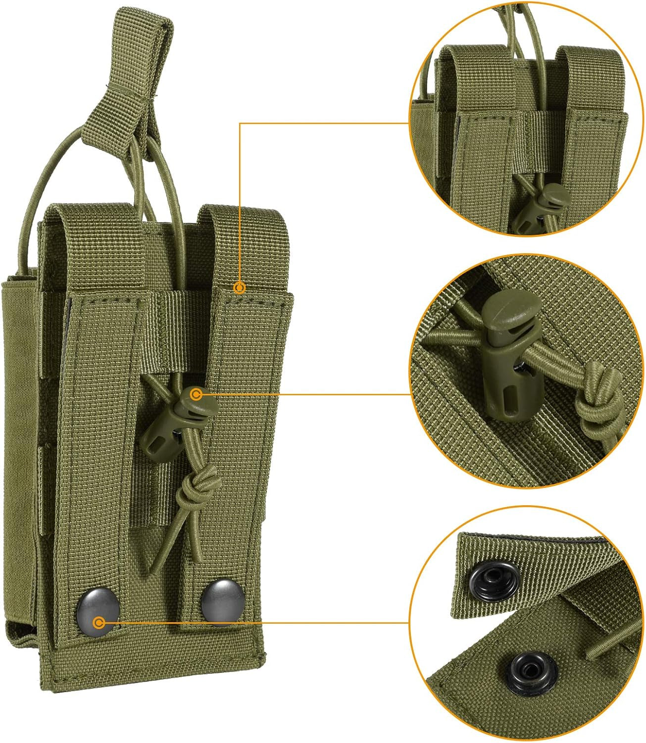 Molle Mag Pouch, Open Top Single/Double/Triple Magazine Pouch Holder Carrier for M4 M16 AK AR Glock M1911 92F 9Mm