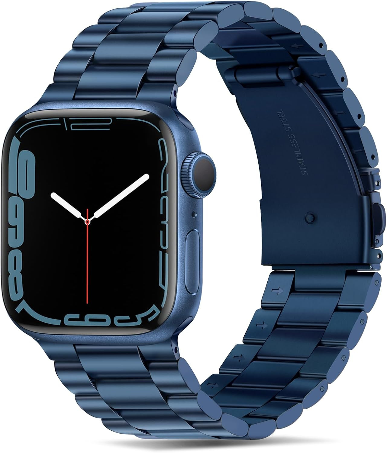 Band Compatible with Apple Watch Band 41Mm 40Mm 38Mm Premium Stainless Steel Metal Replacement Strap Compatible with Apple Watch SE Series 9 8 7 6 5 4 3 2 1 (Blue)