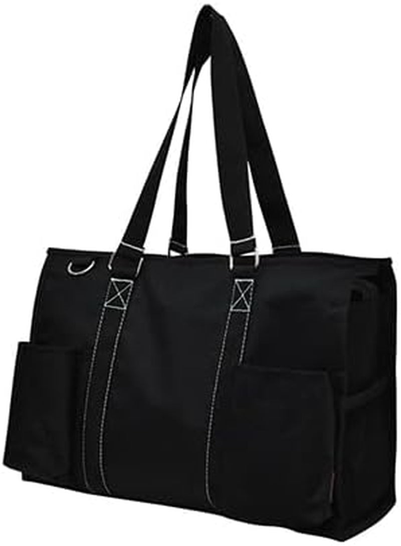 Utility Water Resistant Tote Bag, Top Zipper Closure, Perfect Gifts for Working Women, Nurses, Gym Bag