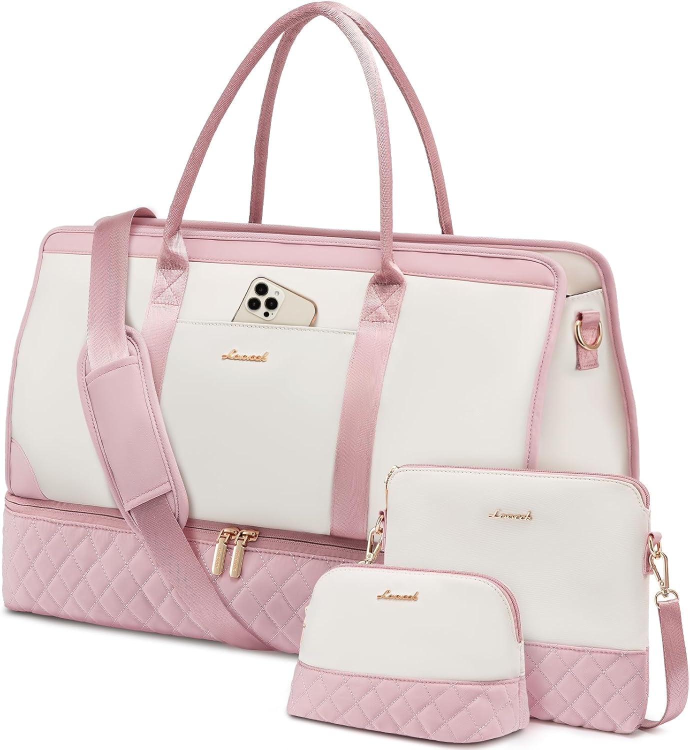 Weekender Bags for Women Travel Duffle Bag with Shoe Compartment, Carry on Overnight Bag Set