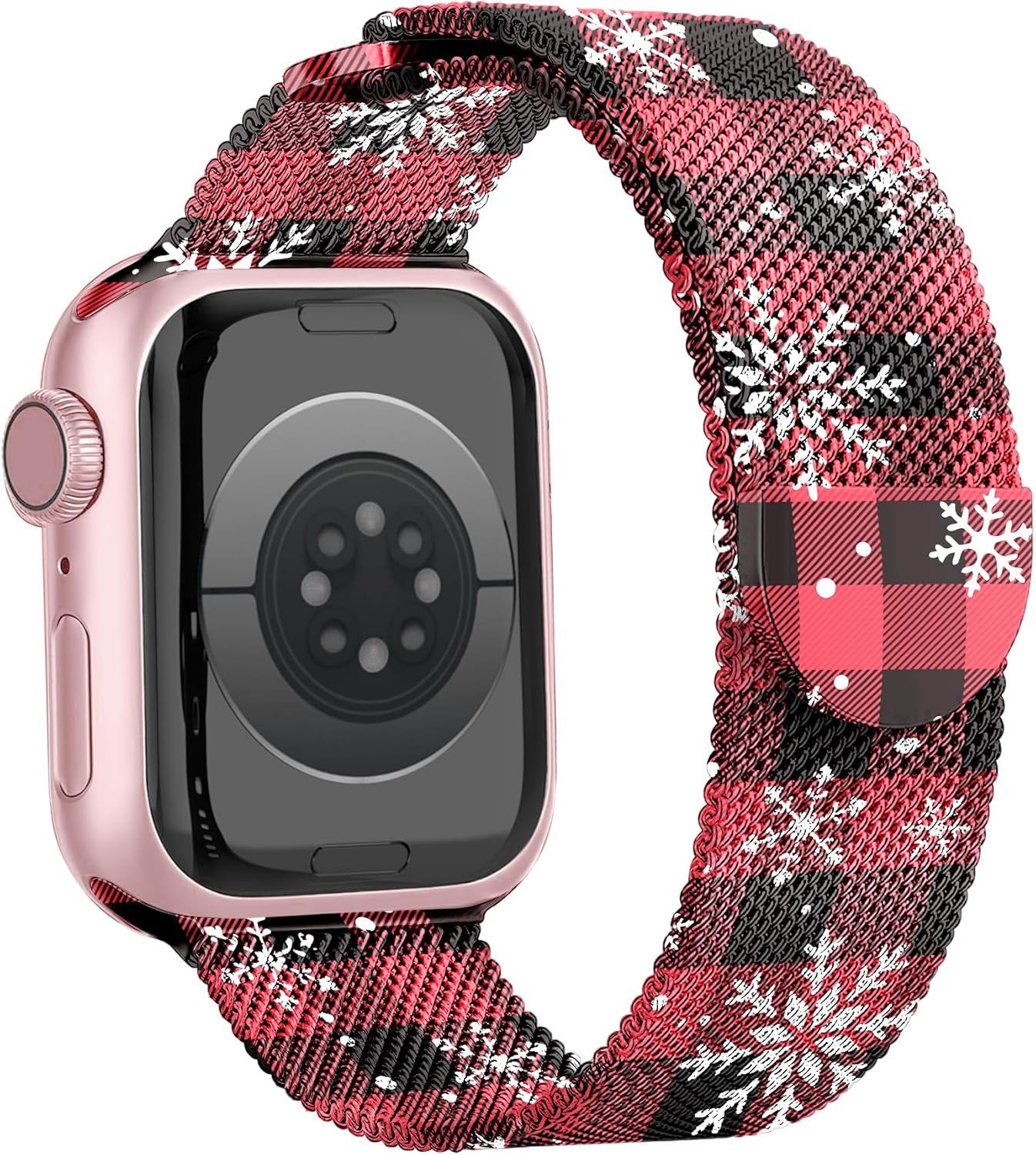 Magnetic Metal Easter Apple Watch Bands for Women Men 41Mm 42Mm 44Mm 45Mm 46Mm 49Mm 38Mm 40Mm, Valentine Holiday Milanese Loop Strap for Apple Watch Series 10 9 SE 8 7 6 5 4 3 2 1 Ultra 2 1-Purple Easter Eggs & Rabbit
