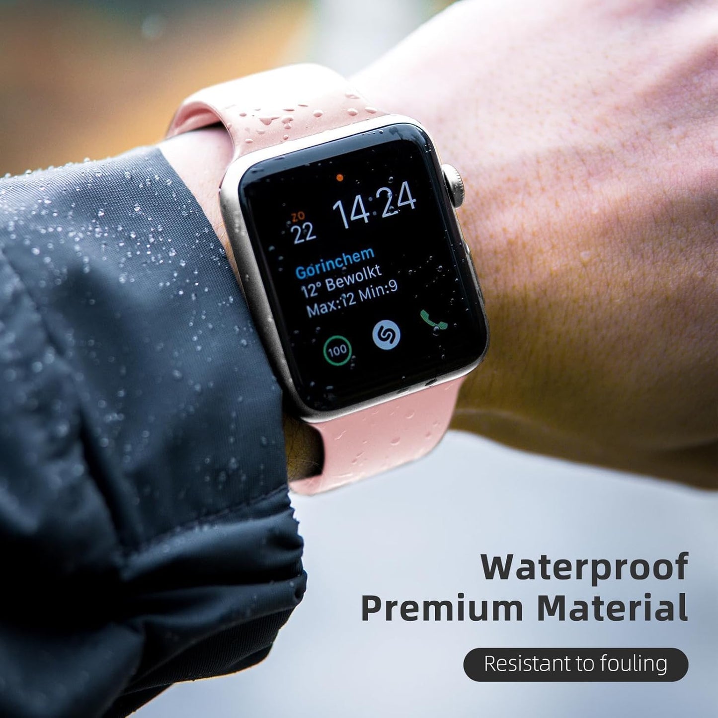 Sport Bands Compatible with Apple Watch Band 38Mm 40Mm 41Mm 42Mm 44Mm 45Mm 46Mm 49Mm,Soft Silicone Waterproof Strap Compatible with Iwatch Bands Series 9 Ultra 8 7 6 5 4 3 2 1 SE Universal