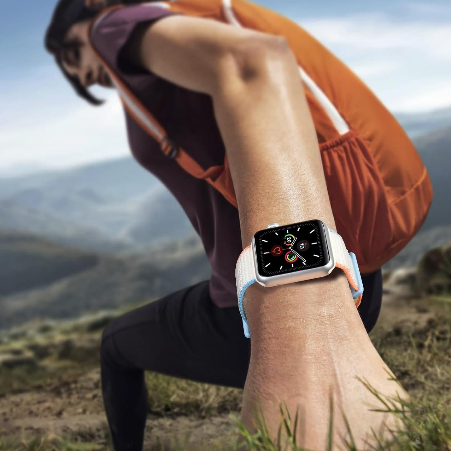 8 Pack Sport Nylon Loop Bands Compatible with Apple Watch Bands 38Mm 40Mm 41Mm 42Mm for Women Men, Adjustable Breathable Stretchy Braided Straps for Iwatch SE Series 10 9 8 7 6 5 4 3 2 1