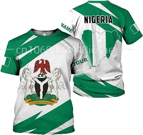 2024 Custom Name Nigeria Flag Emblem 3D T-Shirts Clothes for Men Women Tees Jersey Soccer Football Fans Gift T Shirt