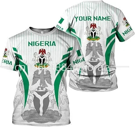 2024 Custom Name Nigeria Flag Emblem 3D T-Shirts Clothes for Men Women Tees Jersey Soccer Football Fans Gift T Shirt