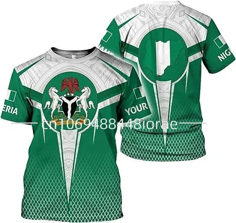 2024 Custom Name Nigeria Flag Emblem 3D T-Shirts Clothes for Men Women Tees Jersey Soccer Football Fans Gift T Shirt