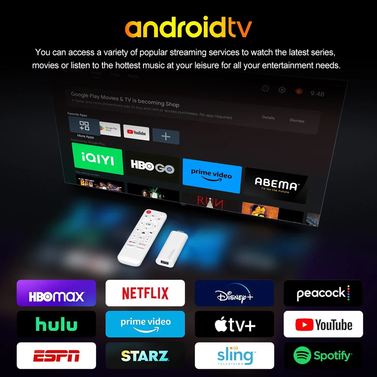 2024 H96 MAX H313 Mini TV Stick - Android 14, 2GB RAM, 16GB Storage, WiFi 6, 4K HD"