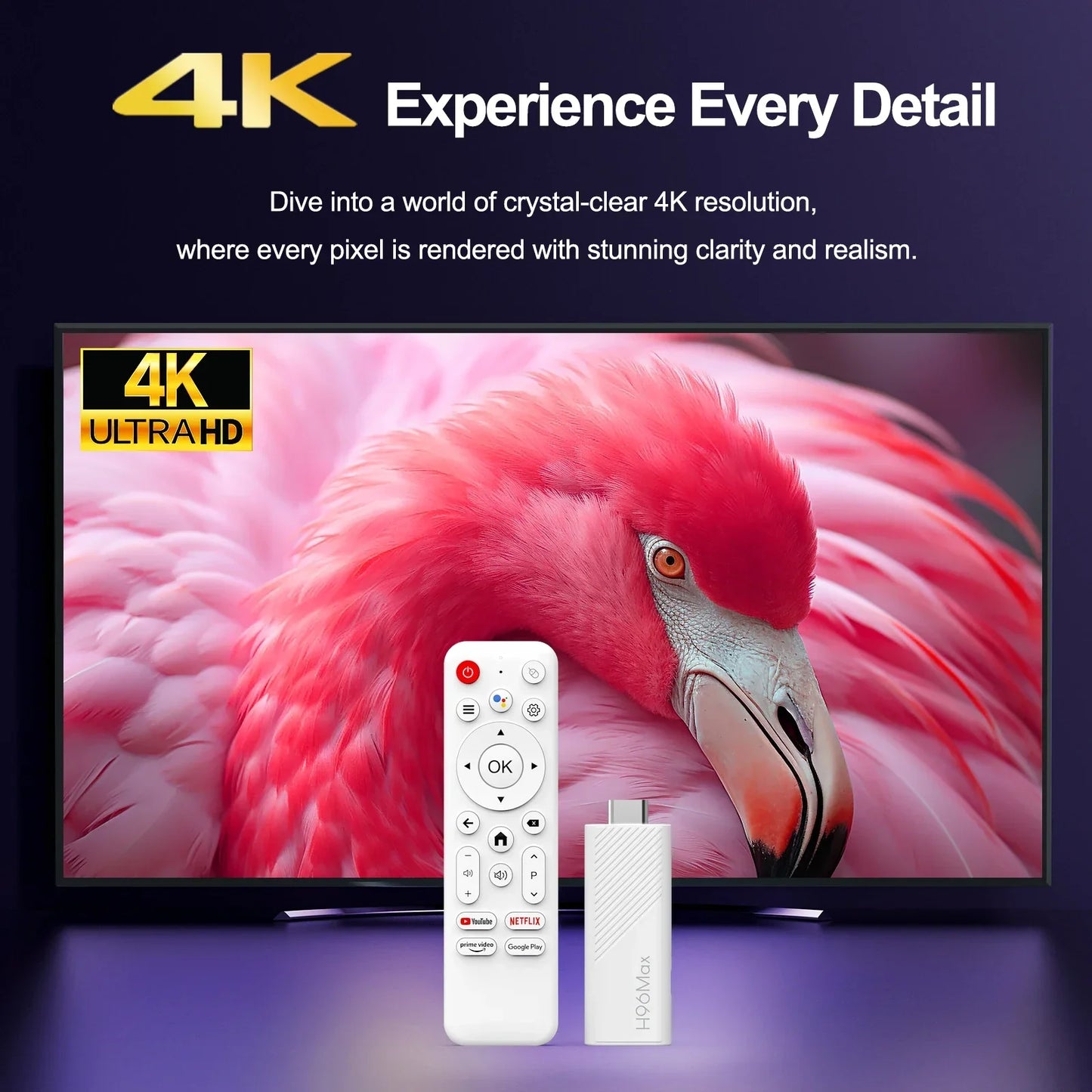 2024 H96 MAX H313 Mini TV Stick - Android 14, 2GB RAM, 16GB Storage, WiFi 6, 4K HD"