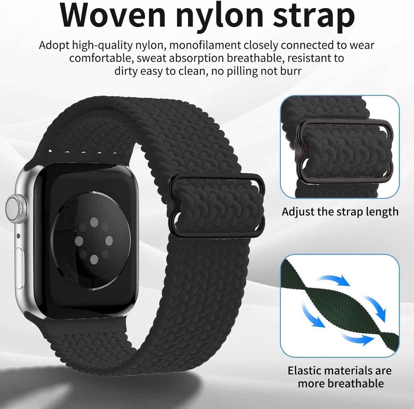 Band Compatible with Apple Watch 38Mm 40Mm 41Mm,Nylon Sport Strap for Iwatch Series Ultra 9/8/7/6/5/4/3/2/1 SE 03