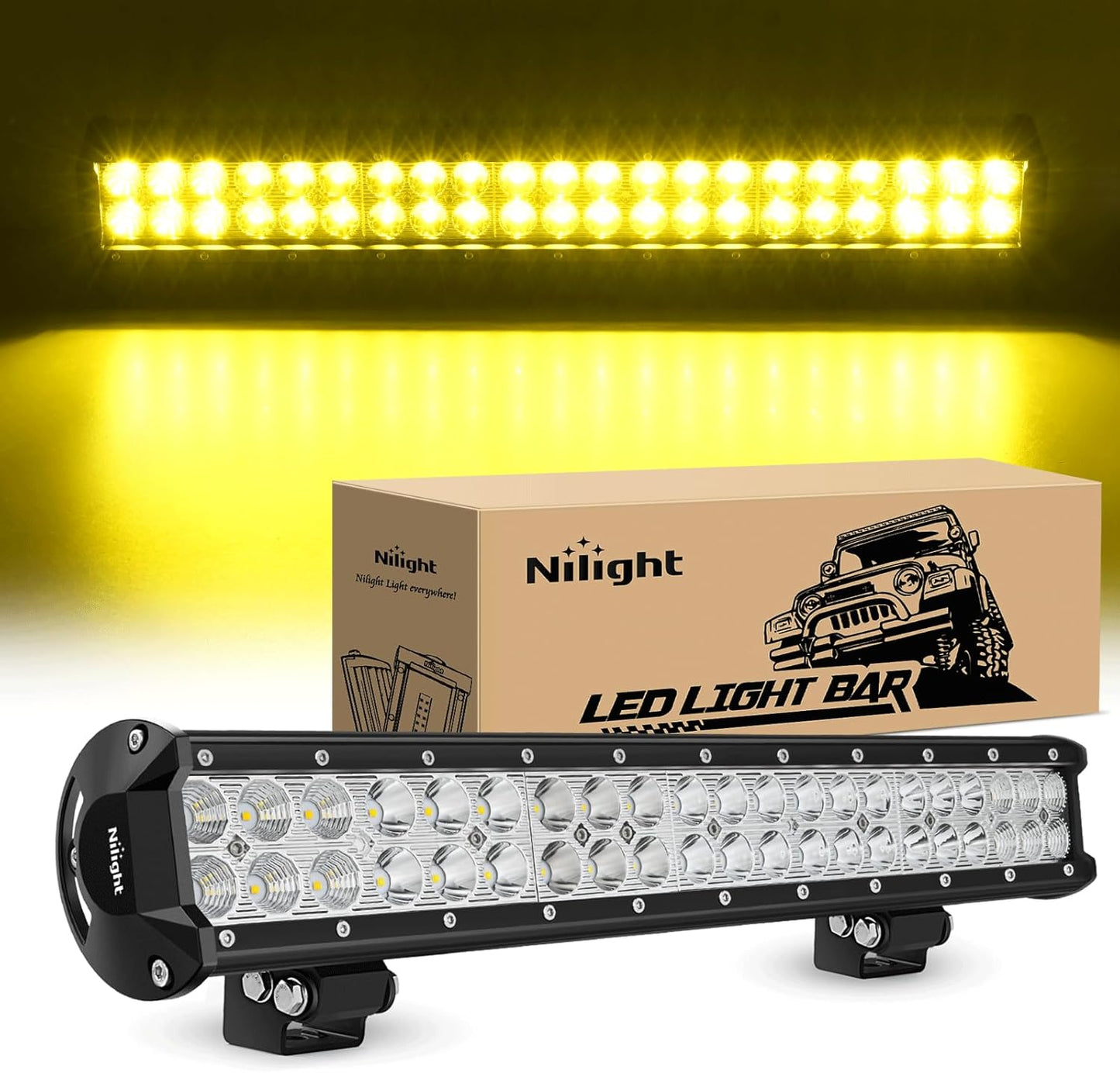 - 60005C-A 20Inch 126W Spot Flood Combo Led Light Bar off Road Lights Boat Lighting Fog Light Driving Lights LED Work Light for Trucks, 2 Years Warranty