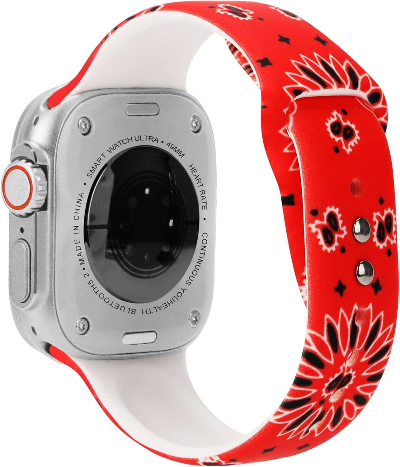 Bandana Sport Bands Compatible with Apple Watch Band 38Mm 40Mm 41Mm 42Mm 44Mm 45Mm 49Mm,Soft Silicone Waterproof Strap Compatible with Iwatch Series 9 Ultra 8 7 6 5 4 3 2 1 SE Women Men