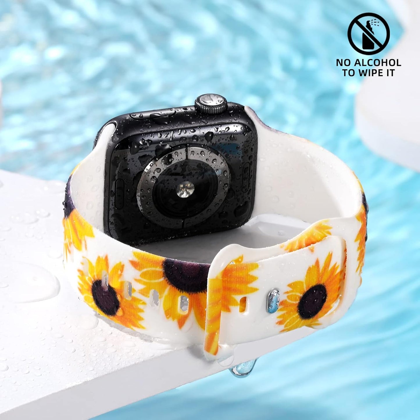 Compatible with Watch Band 38Mm 40Mm 41Mm 42Mm 44Mm 45Mm 49Mm for Women, Butterflies Print Soft Silicone Floral Fadeless Wristband Sport Strap for Watch SE Series 9 8 7 6 5 4 3 2 1 Ultra
