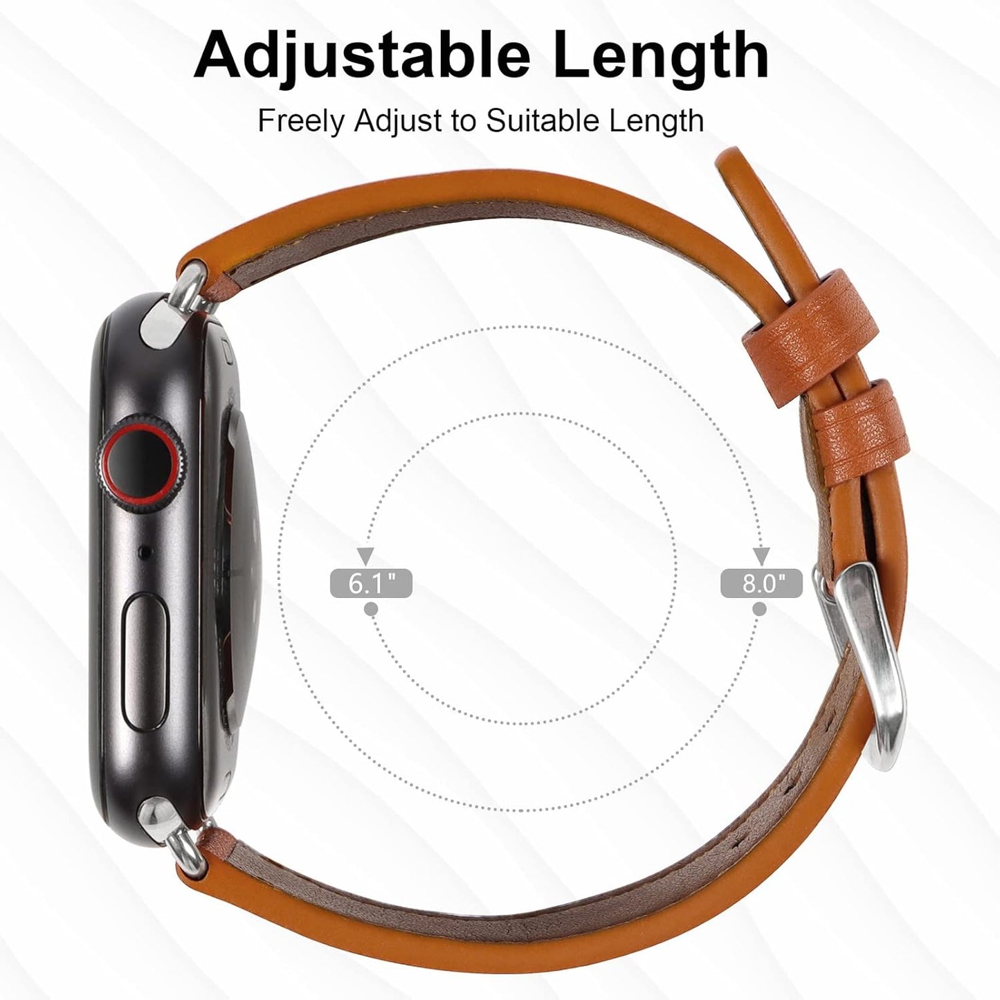 Band Compatible with Apple Watch Band 42Mm 44Mm 45Mm 49Mm 38Mm 40Mm 41Mm, Leather Waterproof Strap Formal Band Compatible with Iwatch Apple Watch Series Ultra 8 7 6 5 4 3 2 1 SE Band Women Men