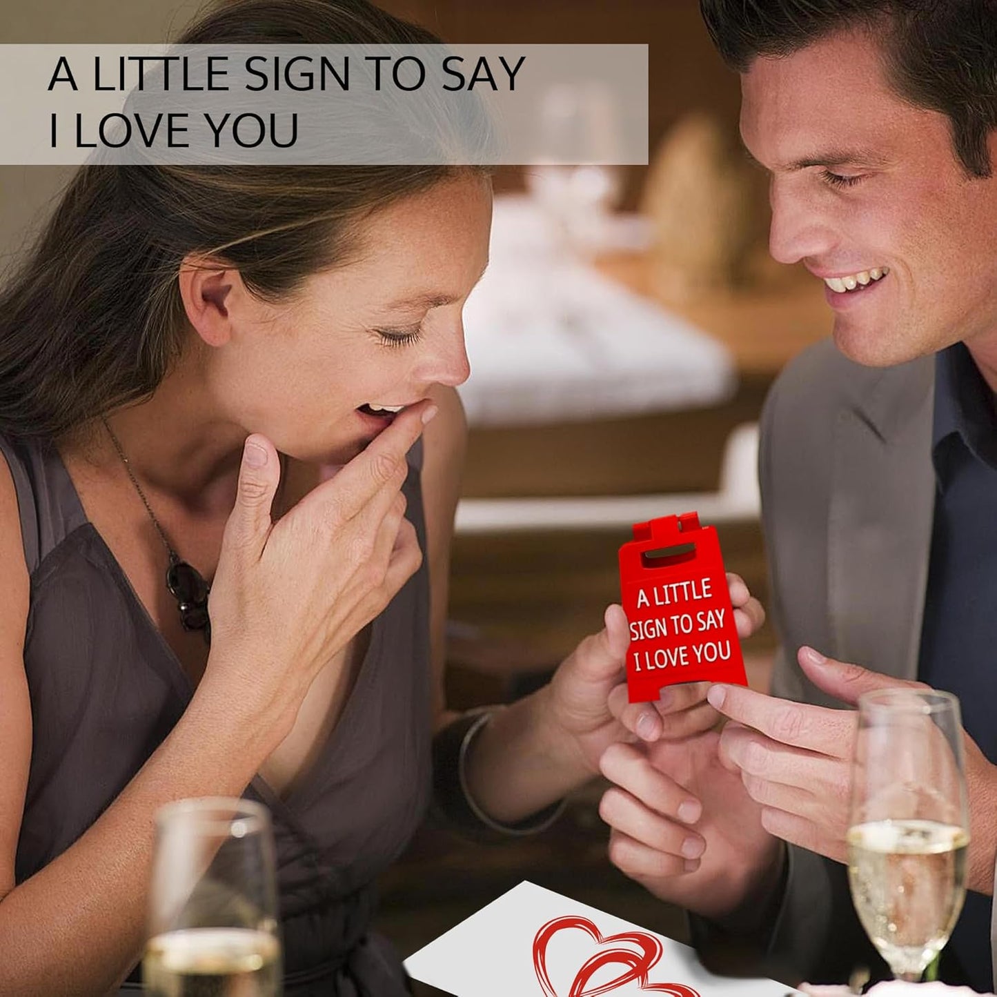 Valentines Day Gifts - Romantic I Love You Sign - Fun Boyfriend Valentine Day Gift - Cute Birthday, Christmas, Wedding Gift for Girlfriend, Wife, Fiancee - Mini Sign Statues Decoration