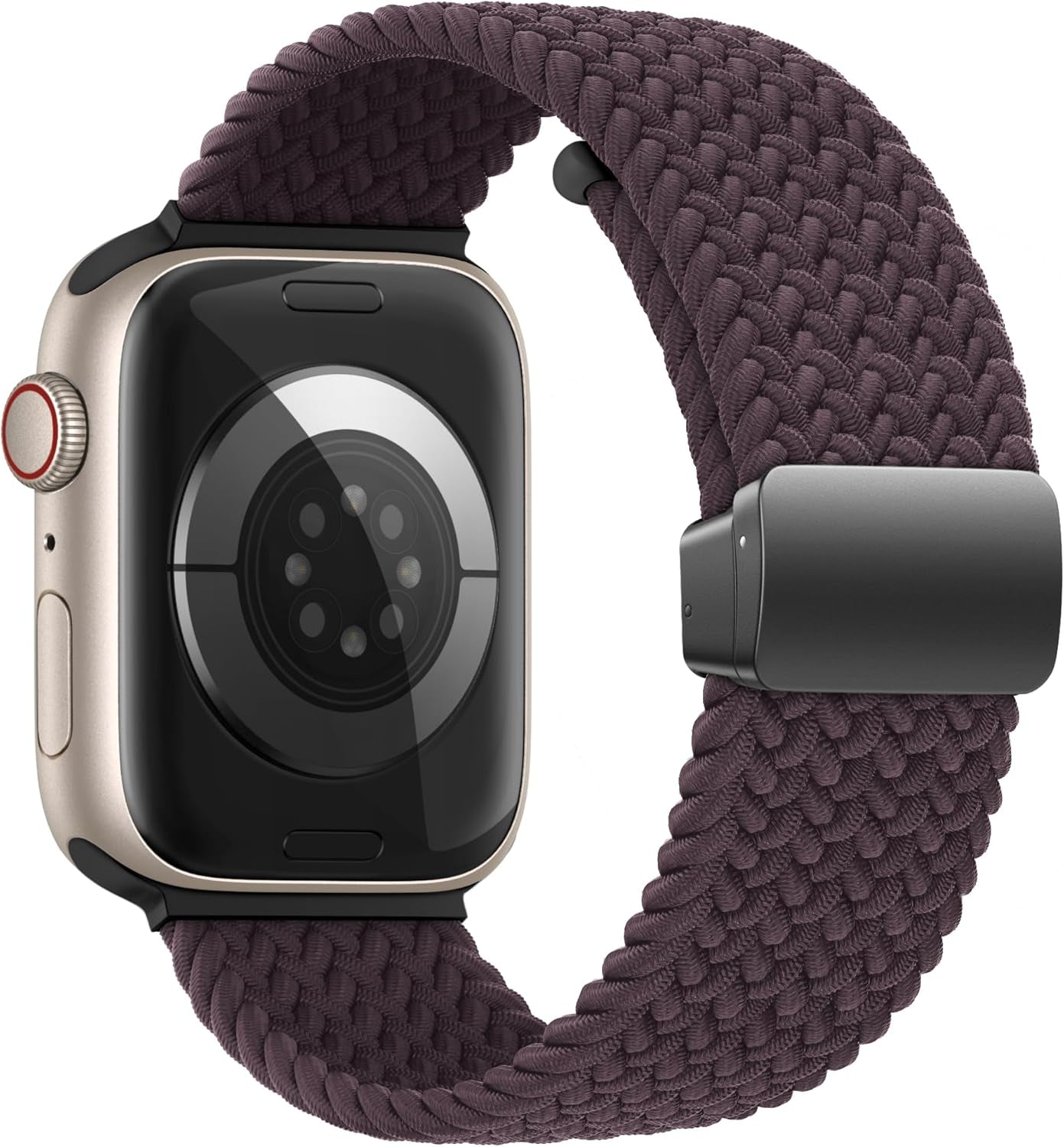 Magnetic Nylon Braided Stretchy Sport Solo Loop Band for Apple Watch, Soft Elastic Fabric Cloth Strech Strap Compatible with Iwatch SE Series 9/8/7/6/5/4/3/2, 38Mm 40Mm 41Mm