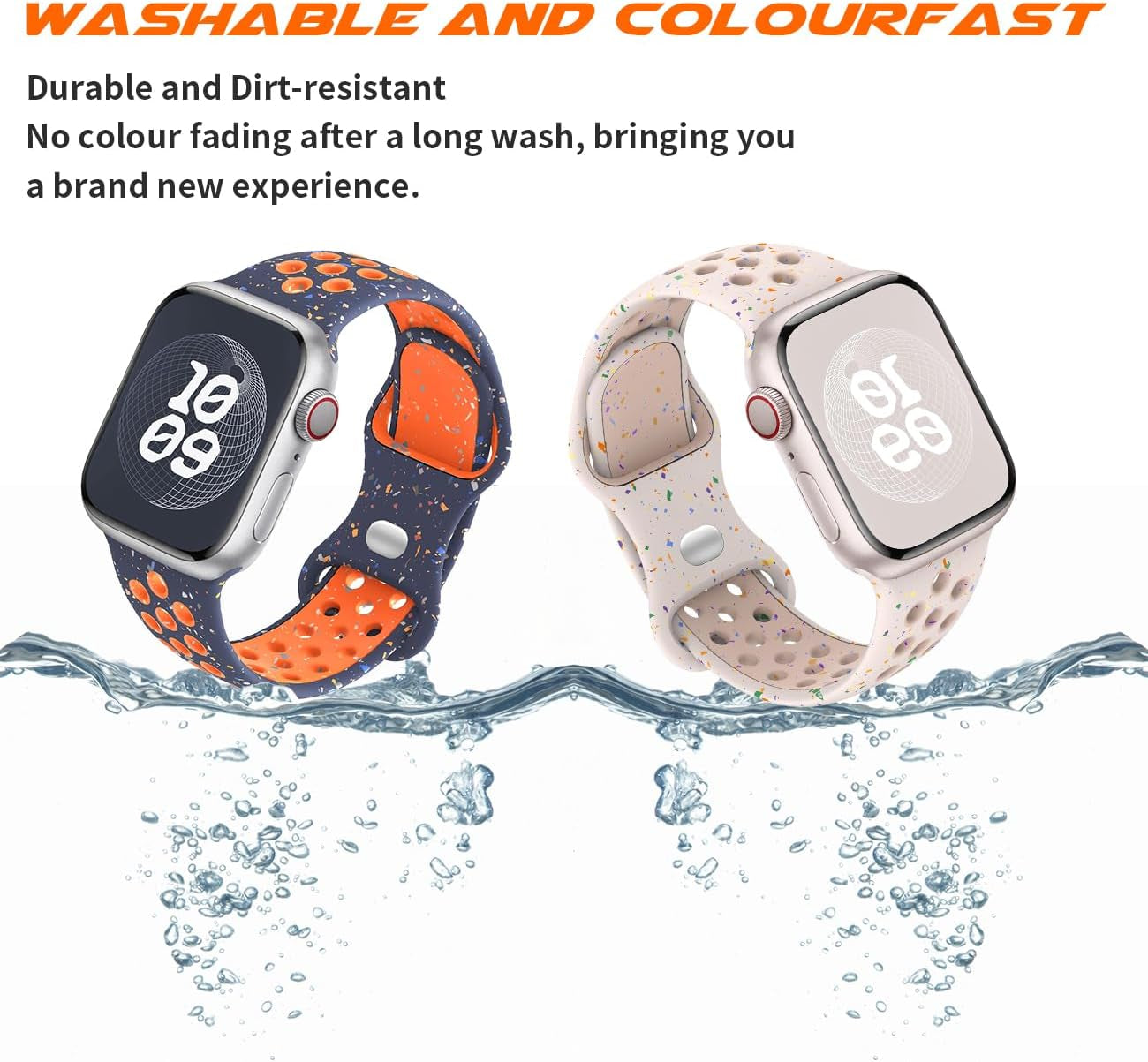 Sport Breathable Bands Compatible for Apple Watch Band 38Mm 40Mm 41Mm 42Mm 44Mm 45Mm 46Mm 49Mm Women Men,Soft Silicone Waterproof Strap for Iwatch Ultra 2/Ultra SE Series 10 9 8 7 6 5 4 3 2 1