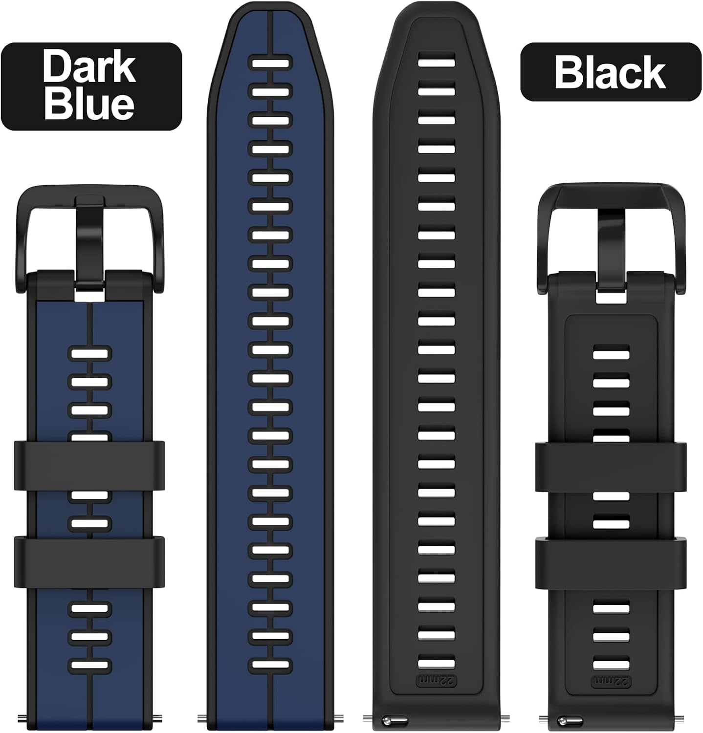 Compatible with Garmin Vivoactive 4/Active/Samsung Galaxy Watch 46Mm Band, 22Mm Silicone Band for Gear S3 Frontier/S3 Classic/Huawei Watch Gt2/Ticwatch Pro S2/E2 Smartwatches