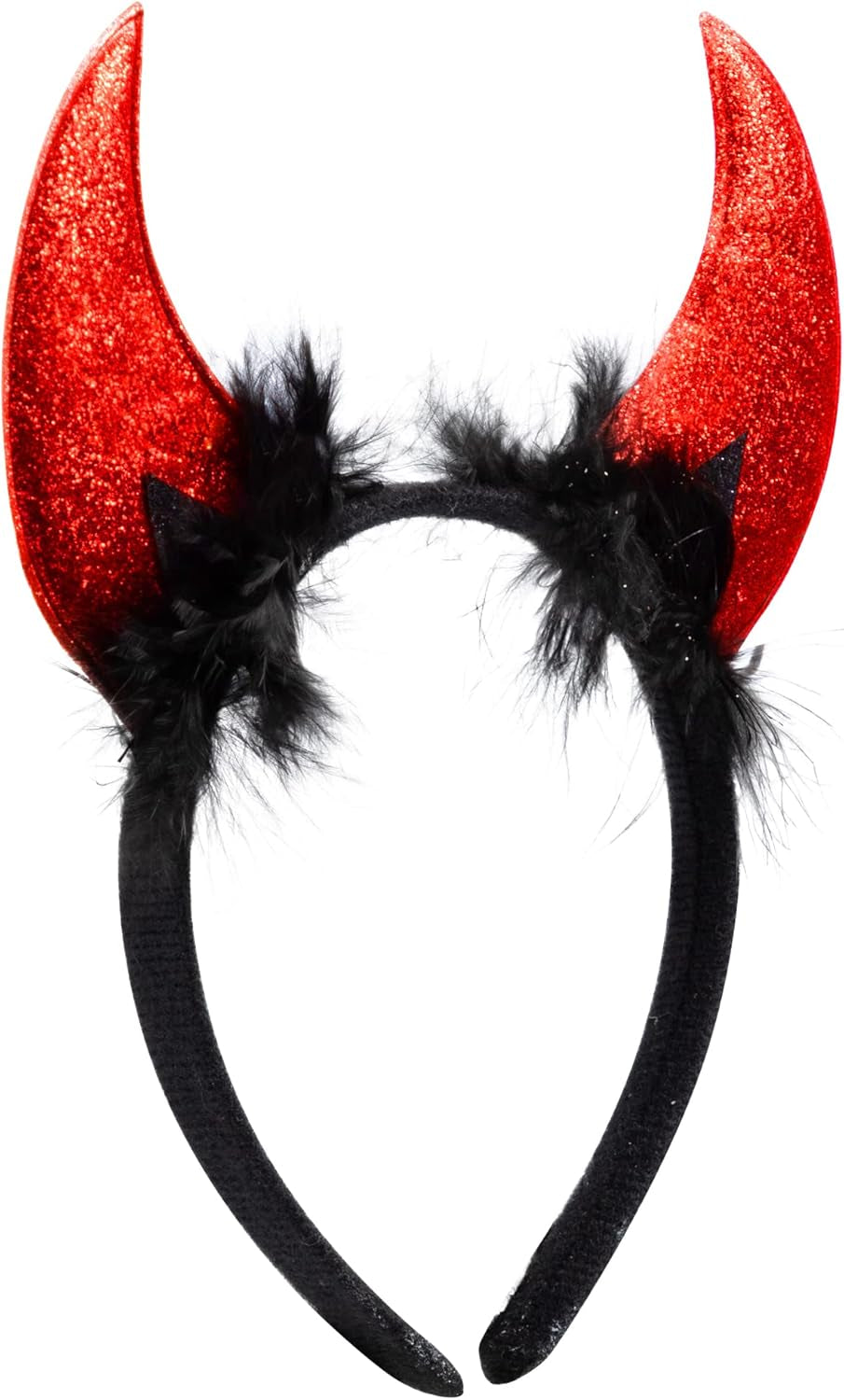 Halloween Devil Horns Headband Red Demon Headwear, Costume Accessories for Kids Girls Women Halloween Party Favors, Cosplay Costume