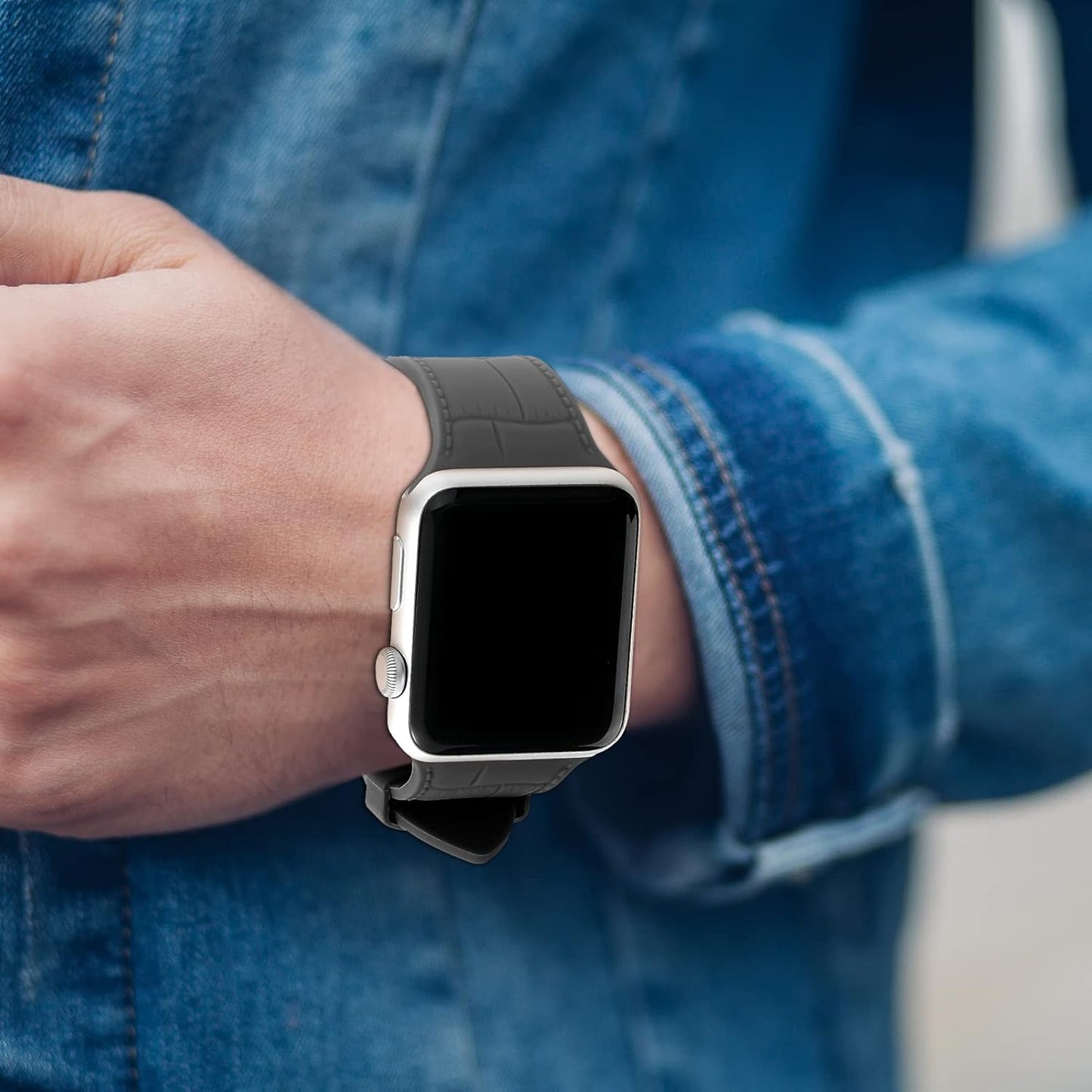 Compatible with Apple Watch Strap 42Mm/44Mm/45Mm, Comfortable Soft Silicone Sports Wristband, Replace Apple Watchband, Suitable for Iwatch Series SE7/6/5/4/3/2/1