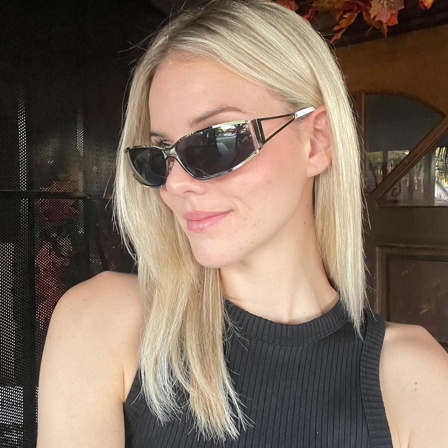 Y2K Sunglasses for Women,Fashion Metal Y2K Glasses,Trendy 2000S Sunglasses Aesthetics Y2K Accessories for Women