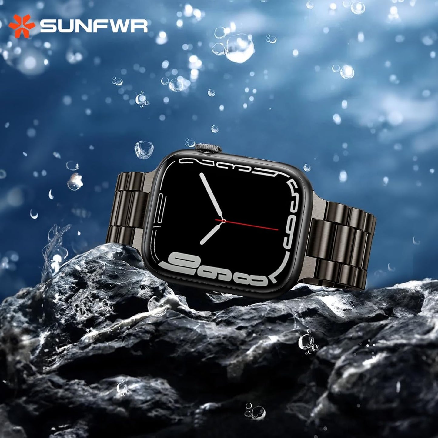 Compatible with Apple Watch Band 41Mm 40Mm 38Mm for Women Men, Stainless Steel Metal Iwatch Band with Case for Apple Watch Series 9/8/7/6/5/4/3/2/1/SE/SE2 (Gun Color, 38Mm/40Mm/41Mm)