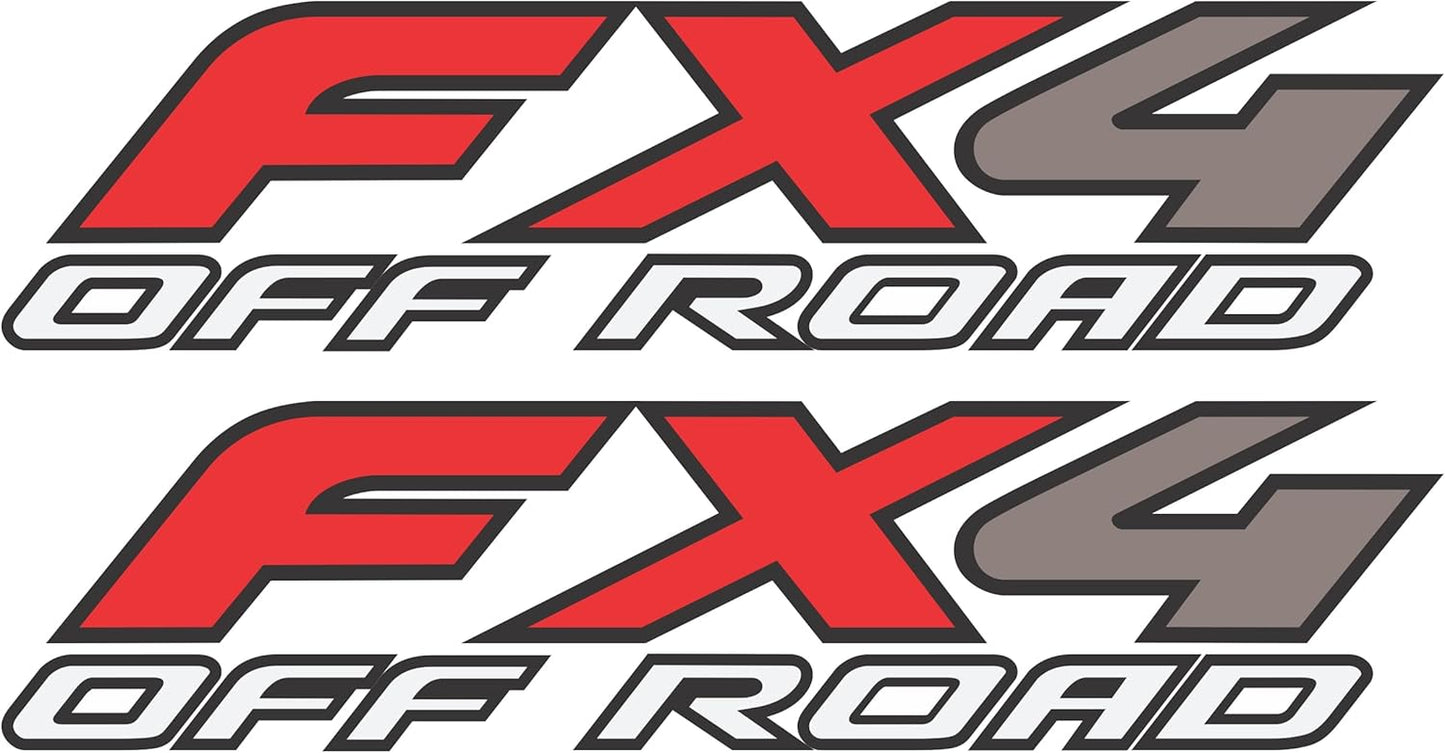 2X FX4 Off-Road Decals Kit, Compatible with Ford F150 F250 F350 F Truck (1997-2010), Bed Side Replacement Stickers (Premium Series (Metallic Finish))