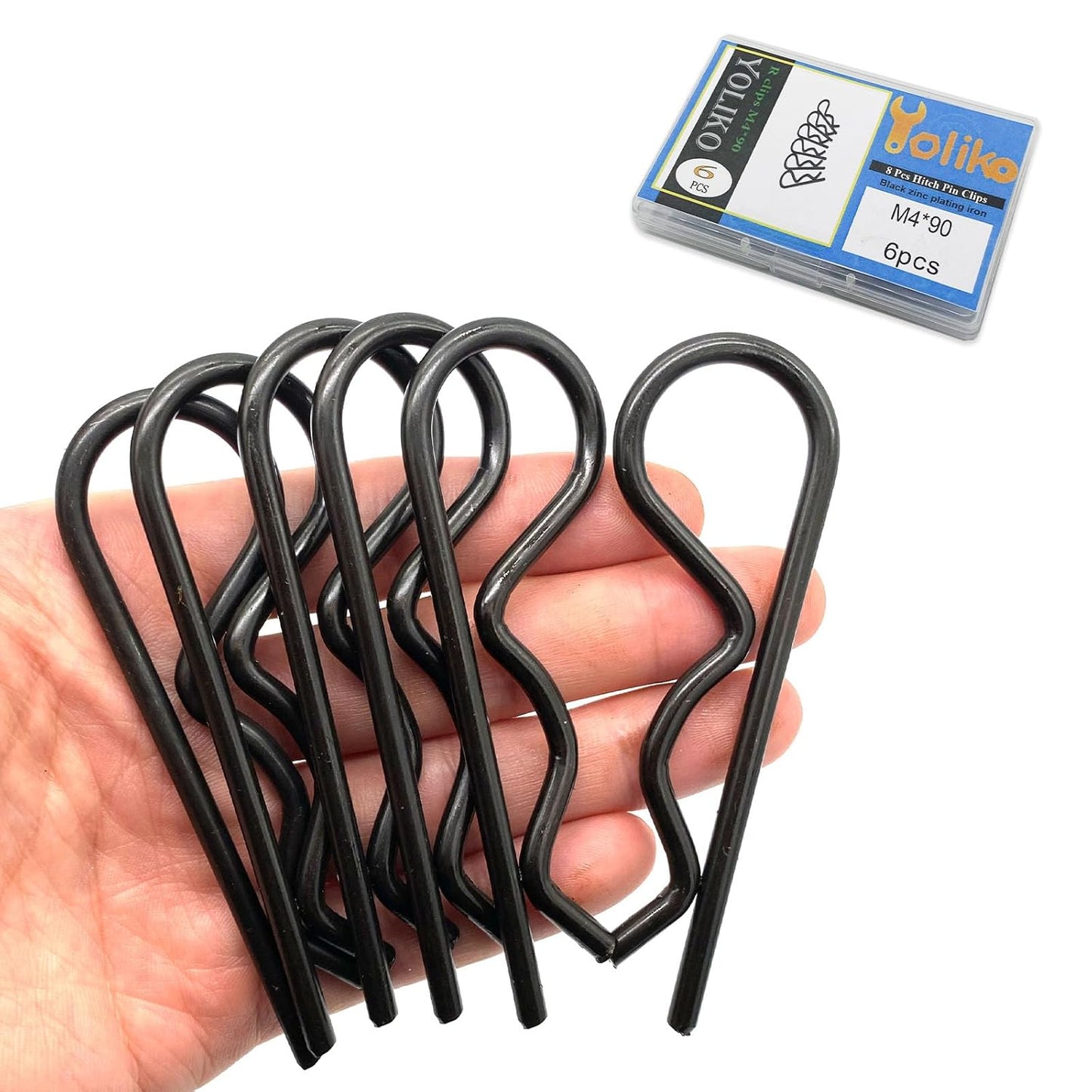 6 Pcs Heavy Duty Hitch Pins Clip R Clips Spring Retaining Wire Hair Pins Cotter Pin Strong Spring Rubber-Coated Grip R Clip for Trailer Tractors Mower Carts Truck Pin Clip M3.5X75Mm TRUCK DRIVER