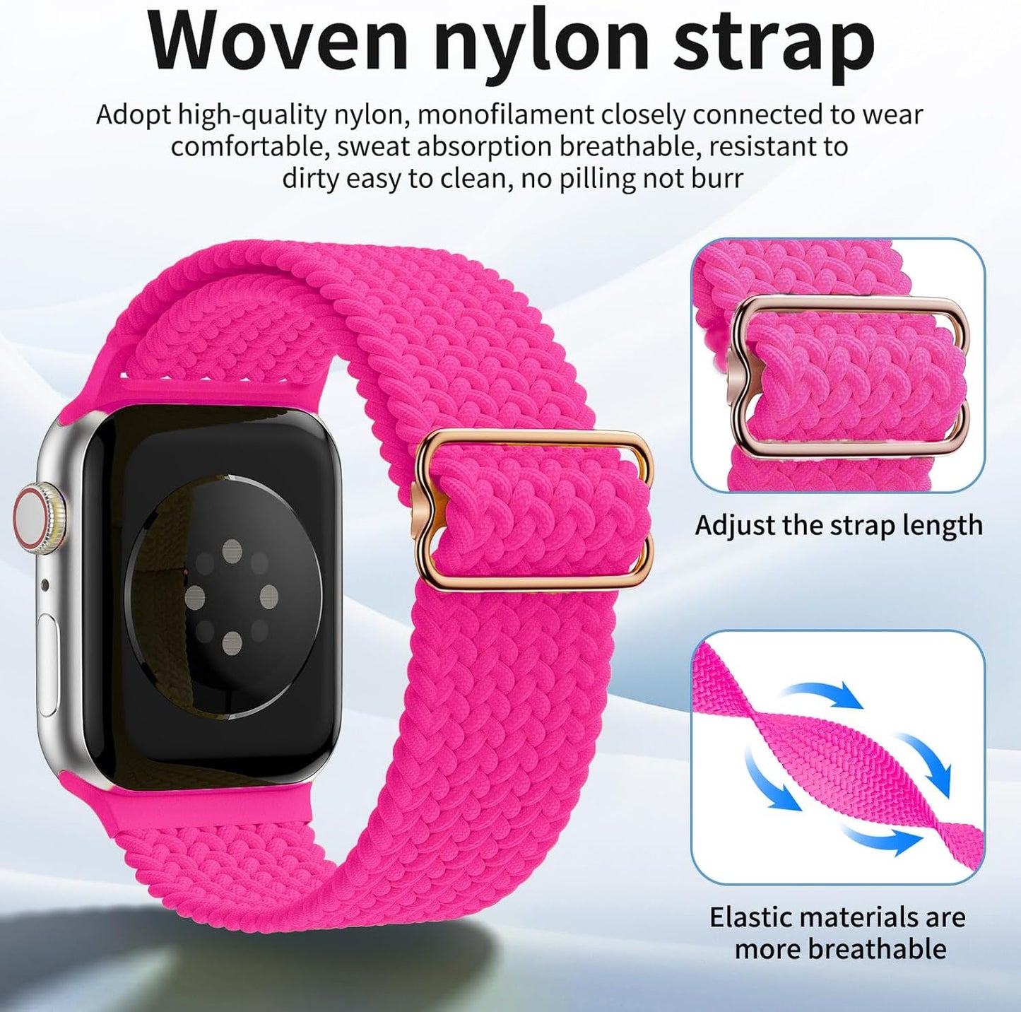 Band Compatible with Apple Watch 38Mm 40Mm 41Mm,Nylon Sport Strap for Iwatch Series Ultra 9/8/7/6/5/4/3/2/1 SE