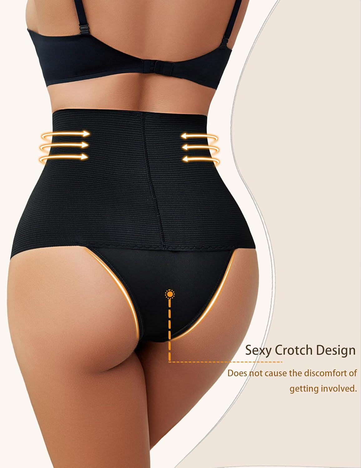 Women'S Shapewear Tummy Control Thong Mid Waist Lightweight Shaping Underwear Panty Girdle Body Shaper Brief
