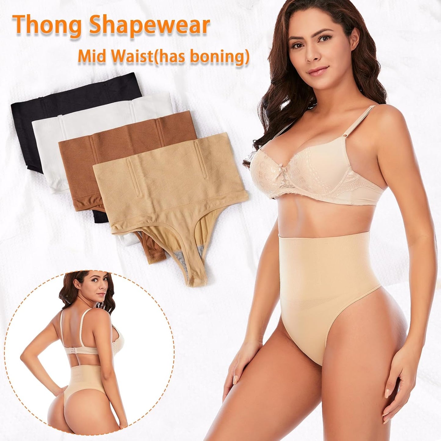 Tummy Control Thong Shapewear for Women Seamless Shaping Thong Panties Body Shaper Underwear