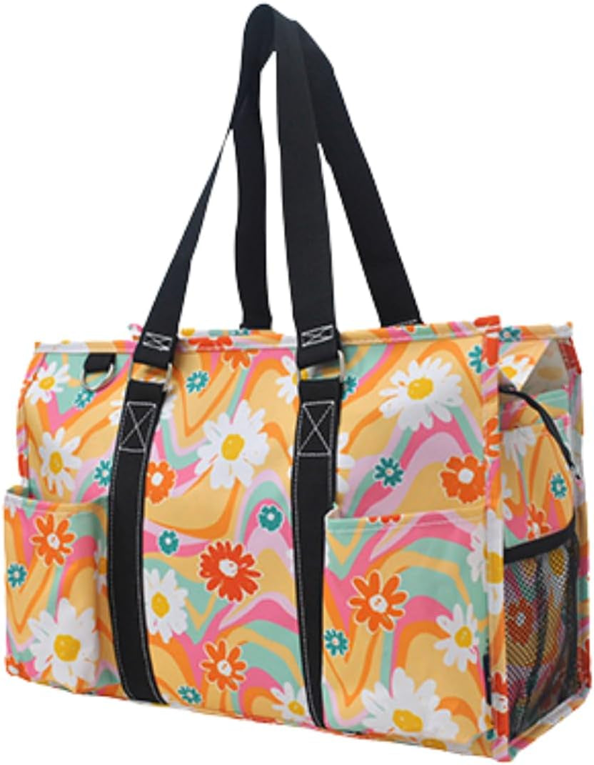 Utility Water Resistant Tote Bag, Top Zipper Closure, Perfect Gifts for Working Women, Nurses, Gym Bag