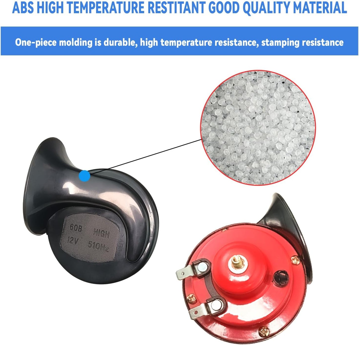 300DB Super Loud Train Horns, 12V Waterproof Air Horns Replacement Kit, Car, Motorcycle, Truck, Bike, Boat Car Air Electric Snail Double Horn, Automotive Accessories Universal for Car