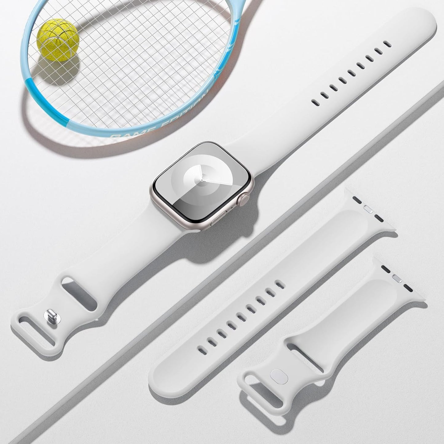 Sport Band Compatible with Apple Watch Band 38Mm 40Mm 41Mm 42Mm 44Mm 45Mm 49Mm for Women Men, Soft Silicone Waterproof Replacement Strap for Iwatch Bands Series 9 8 7 6 5 4 3 2 1 SE Ultra/Ultra 2