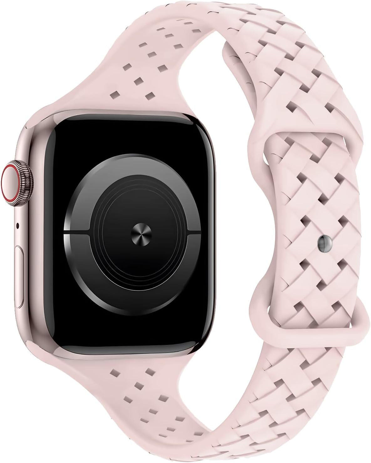 Slim Silicone Braided Bands Compatible for Apple Watch 42Mm 41Mm 40Mm 38Mm, Thin Breathable Sport Adjustable Strap for Iwatch Series SE 10 9 8 7 6 5 4 3 2 1 Women