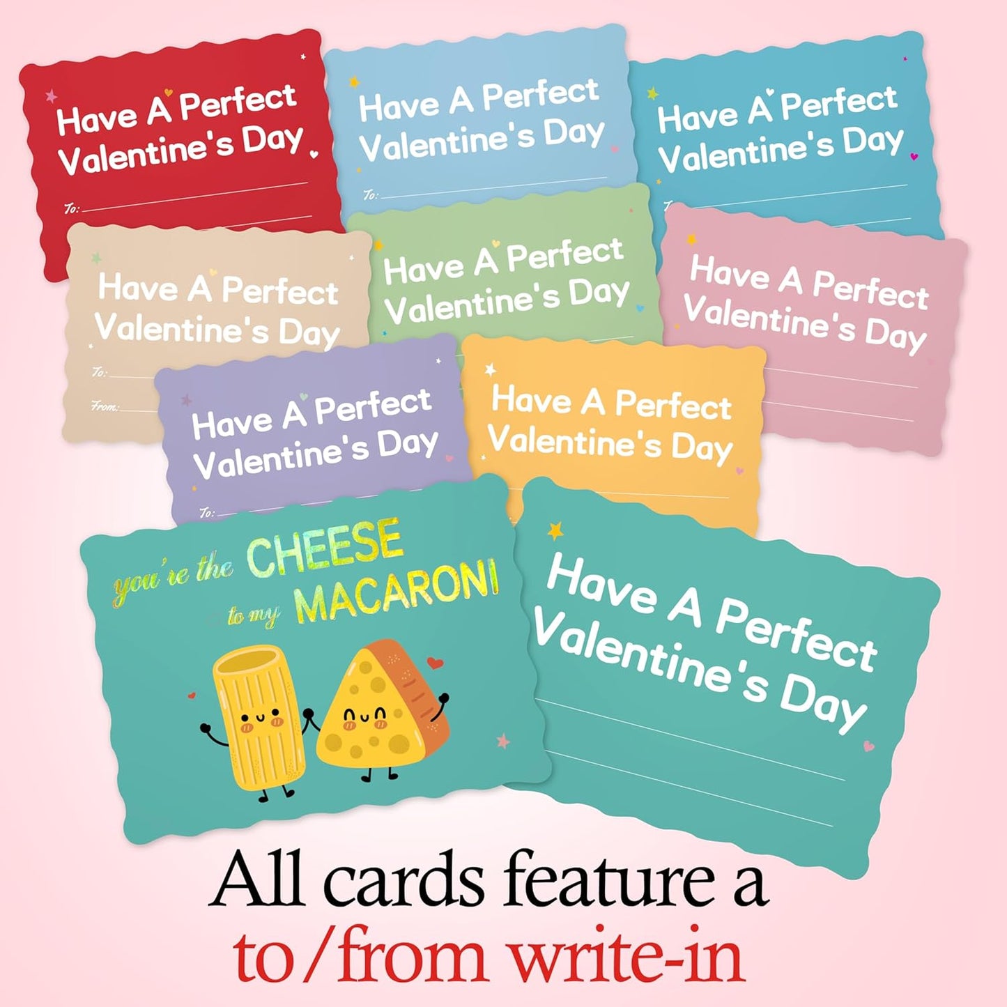 36 Pack Gold Foil Valentines Day Cards for Kids School, 9 Assorted Designs with Envelopes & Cartoon Scented Strawberry Stickers, Great for Boys & Girls Classroom Activities