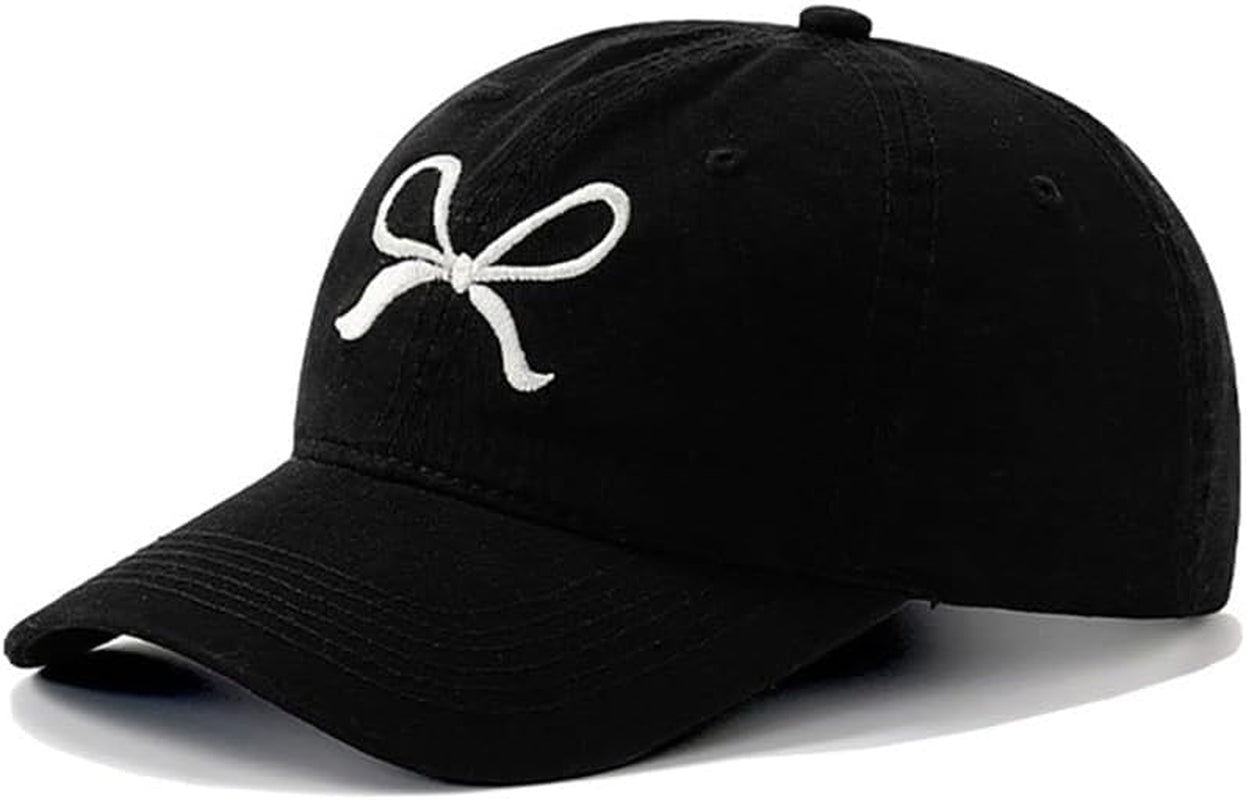 Trendy Bow-Tie Baseball Cap for Women and Men Trucker Hats Y2K Adjustable Fashion Sun Hat with Visor for Hiking & Travel
