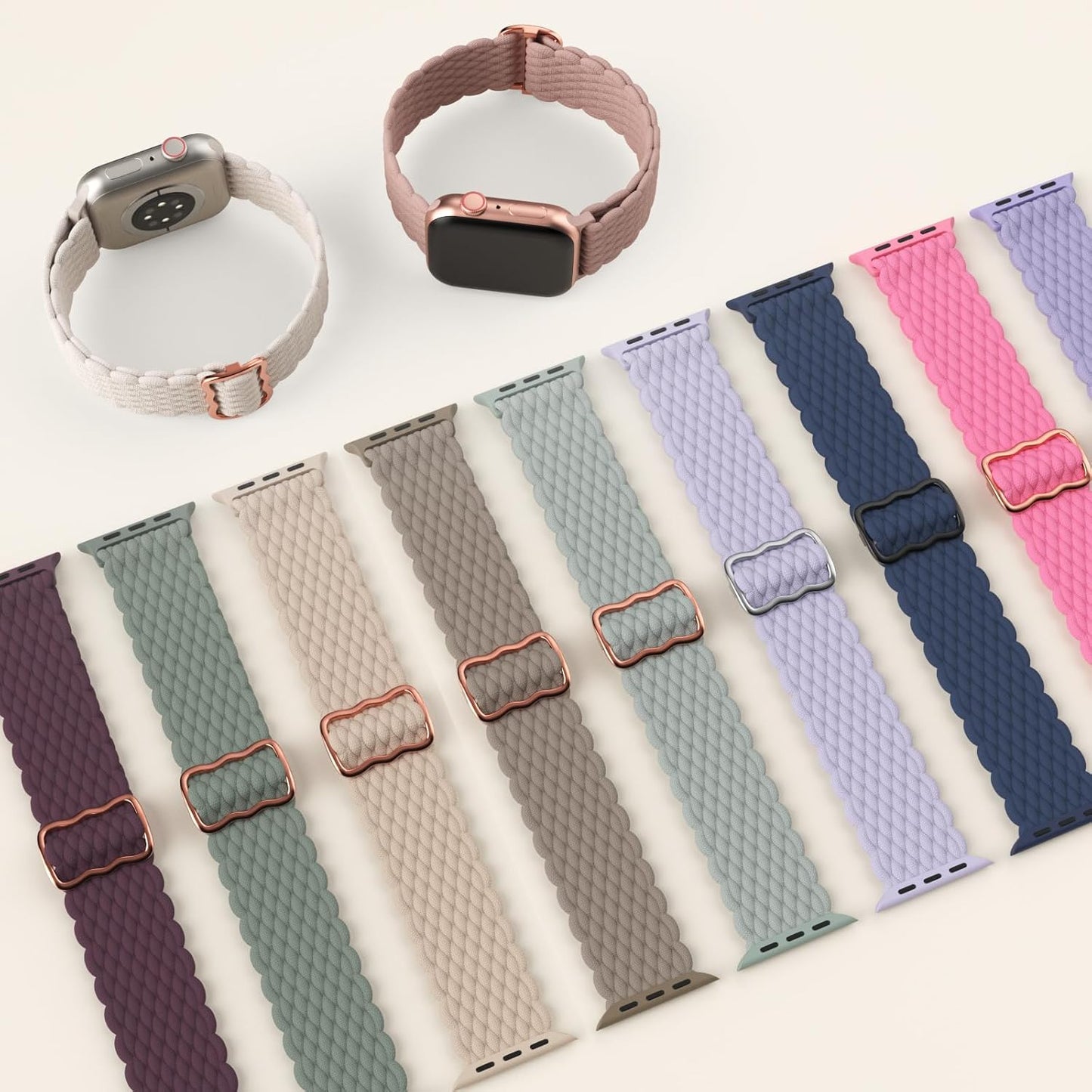 Braided Solo Loop Bands Compatible for Apple Watch Band 38Mm 40Mm 41Mm 42Mm 44Mm 45Mm 49Mm, Stretchy Nylon Elastic Sport Strap for Iwatch Ultra Series 9 8 7 SE 6 5 4 3 2 1 Women & Men