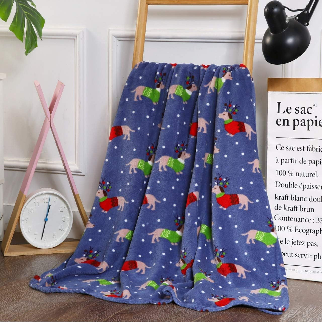 Velvet Touch Ultra Plush St Patricks Day Lucky Spring Green Clover Shamrock Irish Printed Fleece Throw/Blanket-50 X 60Inch, Lucky Plaid Clover