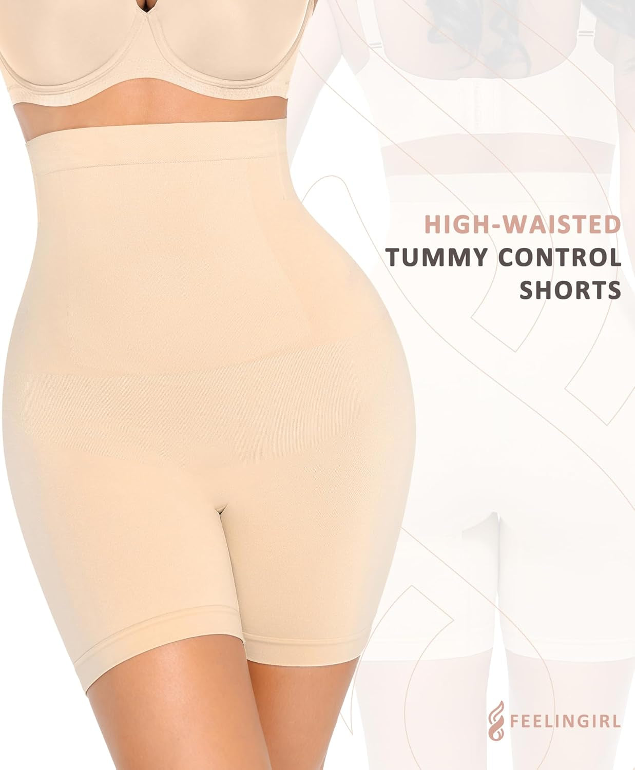 Tummy Control Shapewear Shorts Body Shaper for Women High-Waisted Thigh Slimming