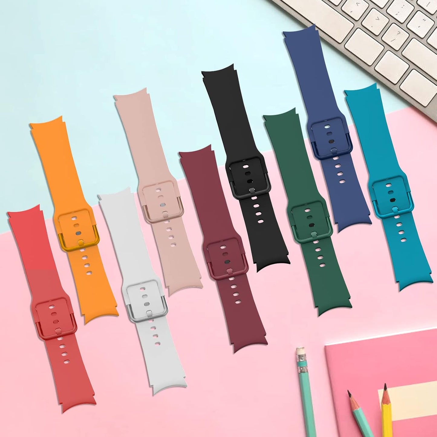 Bands Compatible for Galaxy Watch 4/4 Classic, Soft Silicone Sports Band for Galaxy Watch 4 40Mm/44Mm,Men Women Replacement Strap for Galaxy 4 Classic 42Mm 46Mm