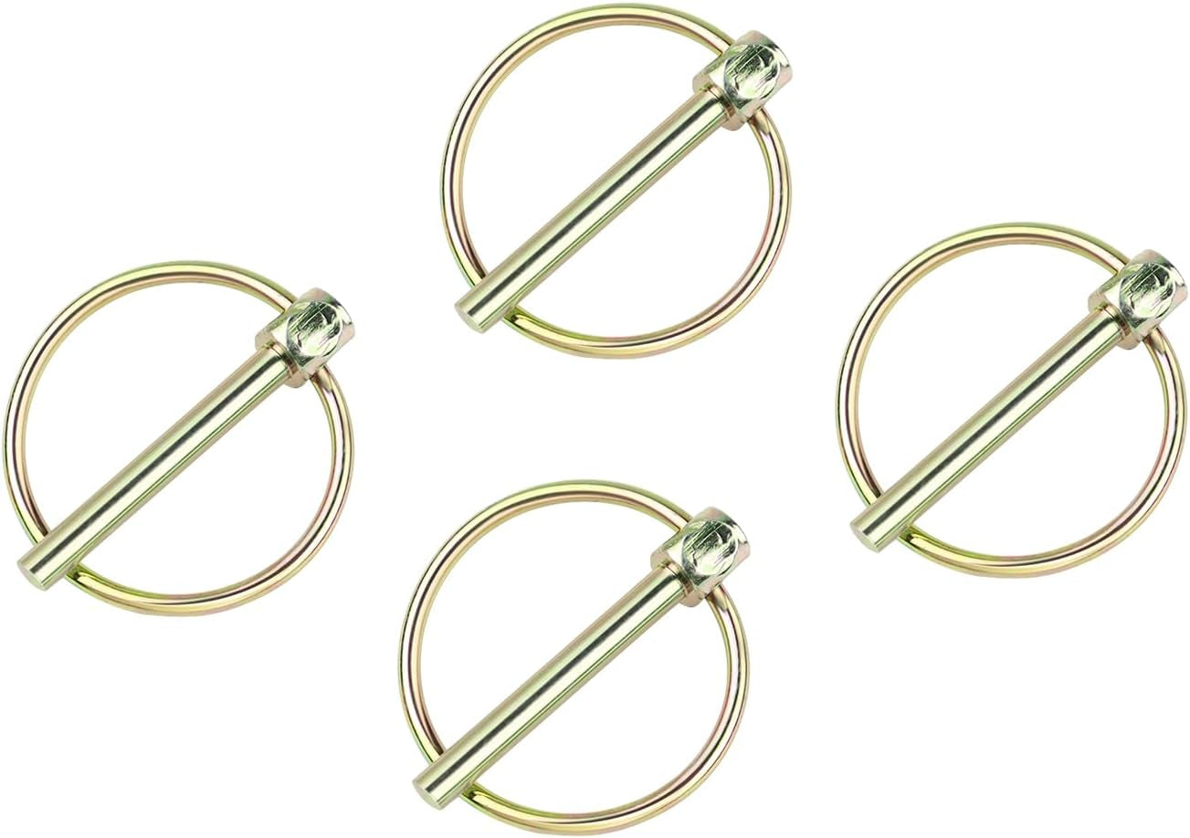 4 PCS Lynch Pin Heavy Duty Lynch Pin with Ring for Trucks, Tractors, Trolleys, Lawn Mowers, & Trailers (1/4 Inch / 6 Mm X 1-3/4 Inch / 45 Mm)