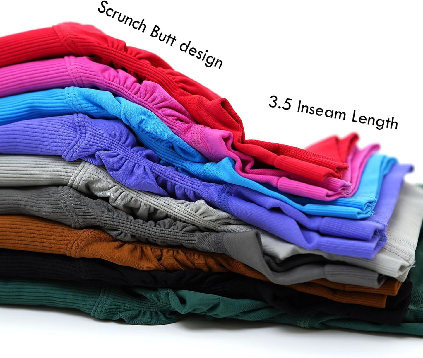 V Cross Waist Scrunch Workout Shorts for Women - 3.5 Inch High Waisted Booty Contour Gym Yoga Shorts