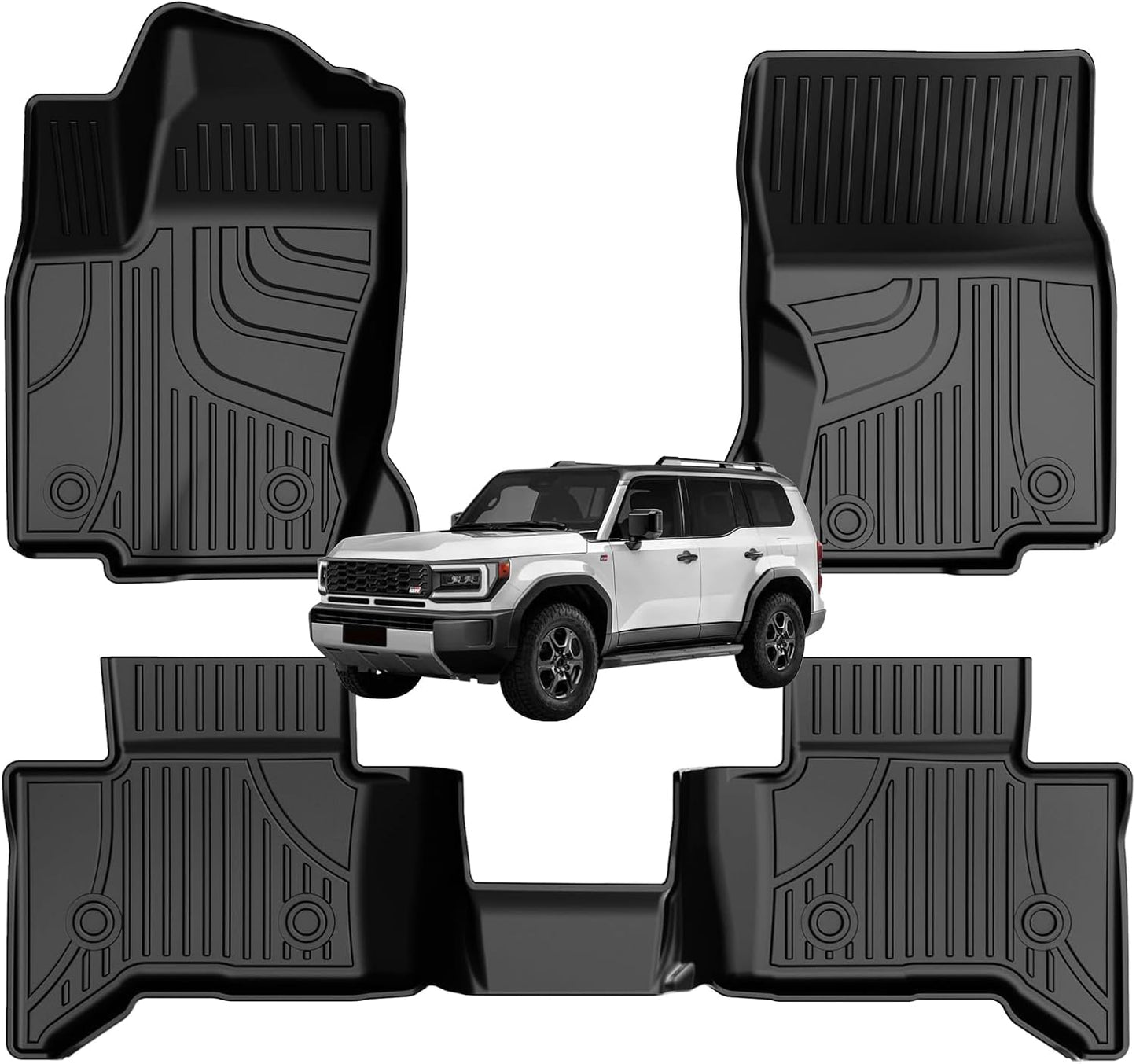 2025 Q7 Floor Mats: All Weather Floor Mats Custom Fit for 2017-2025 Audi Q7/Q8 1St and 2Nd Row All Weather TPE Floor Liner