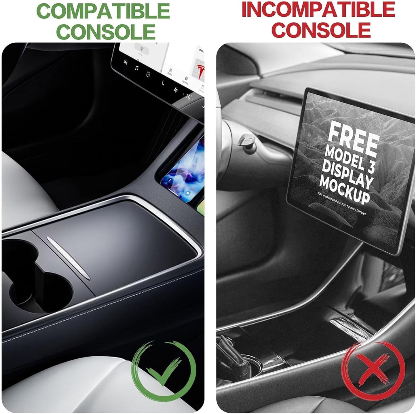USB Hub for Tesla Model Y 2021-2024 Model 3 2021-2023 Center Console, Support USB-C Fast Charging, Docking Station Accessories for Tesla Model 3/Y, Silver Gray